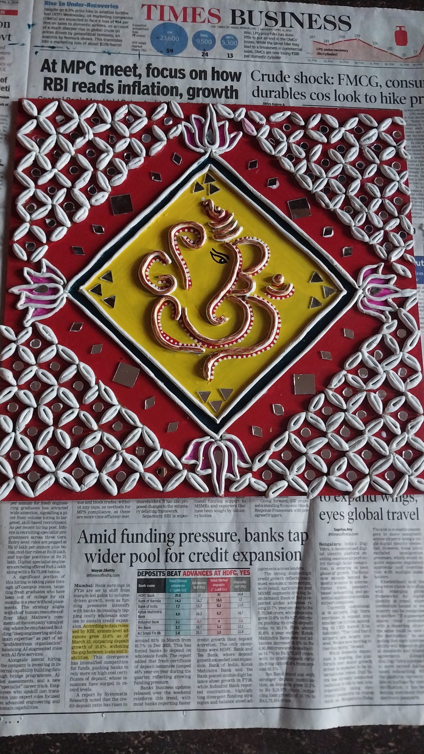 Lippan art- Wall hanging- Ganesha - 2